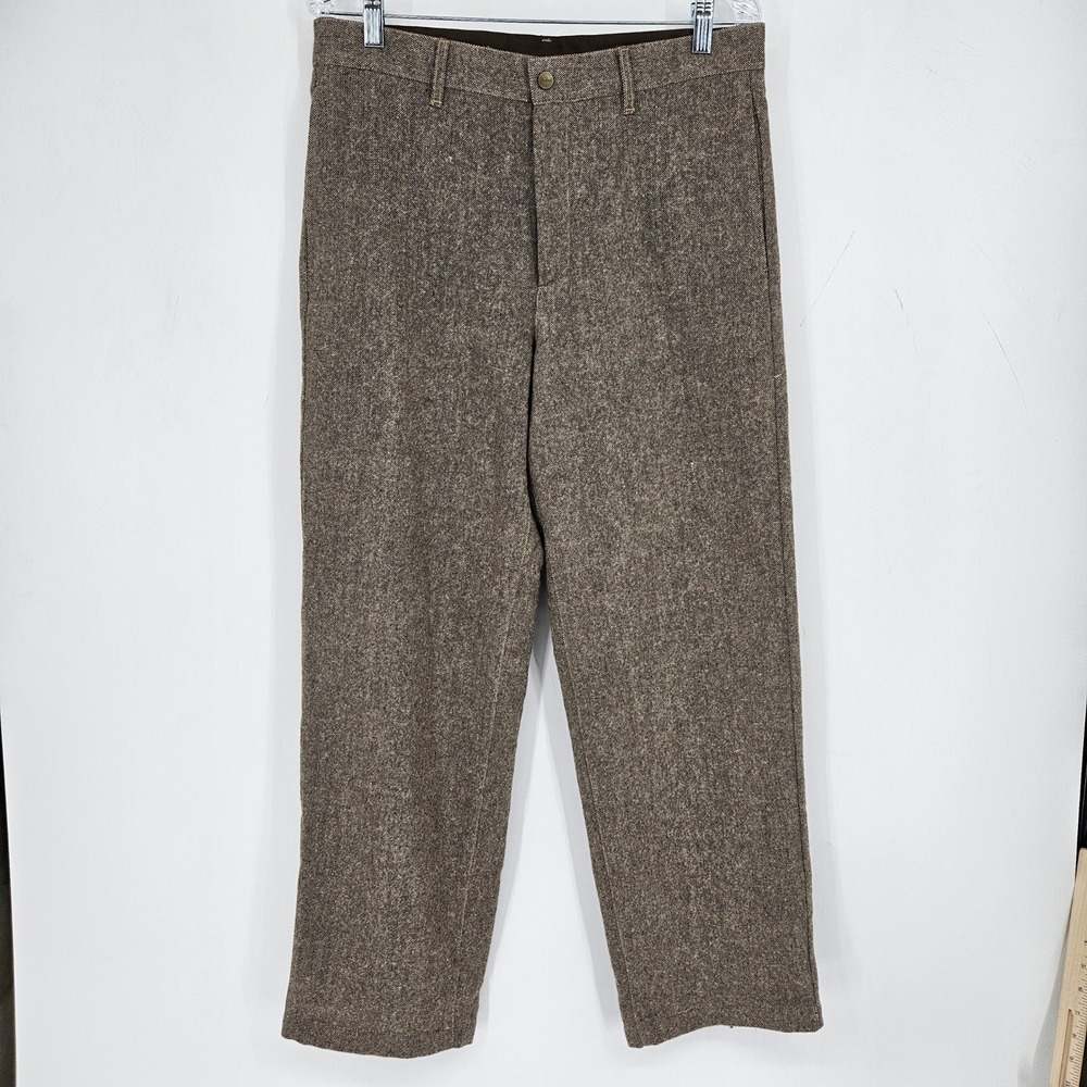 Woolrich Pants Mens Medium Recycled Wool‎ Tweed Beige Luxury Earth Tones